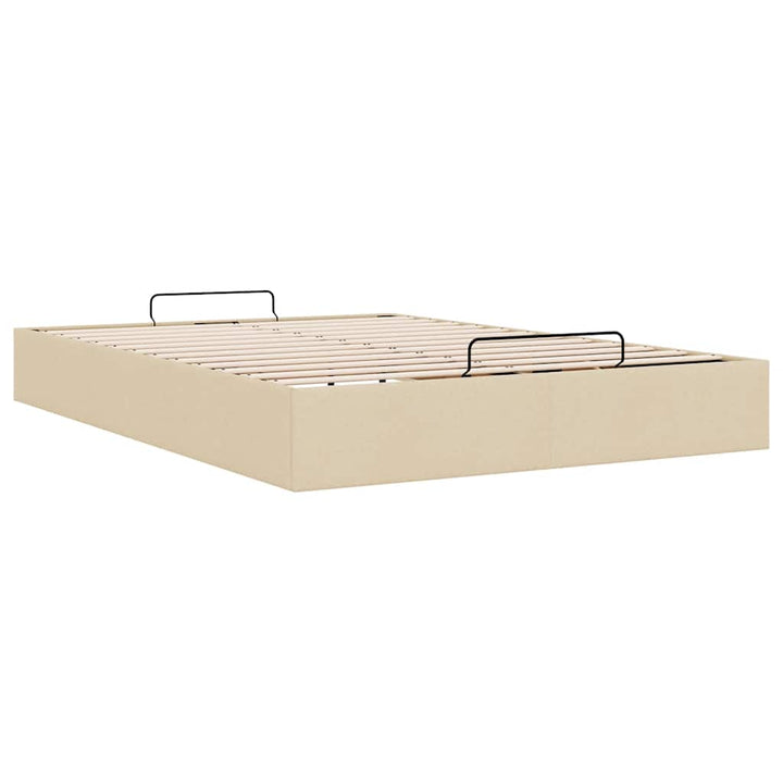 osmannisk sengeramme uden madras 140x200 cm stof cremefarvet
