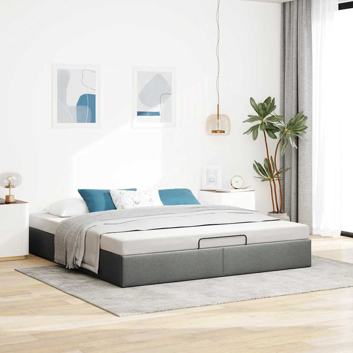 osmannisk sengeramme uden madras 160x200 cm stof mørkegrå
