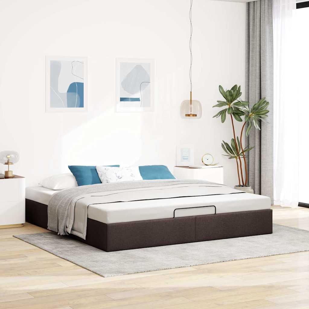 osmannisk sengeramme uden madras 160x200 cm stof mørkebrun