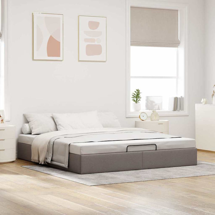 osmannisk sengeramme uden madras 160x200 cm stof gråbrun