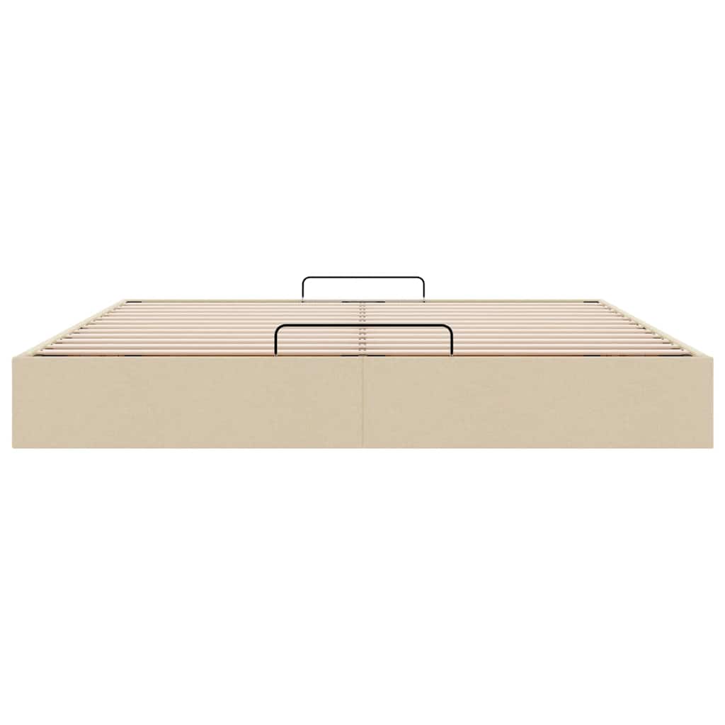 osmannisk sengeramme uden madras 160x200 cm stof cremefarvet