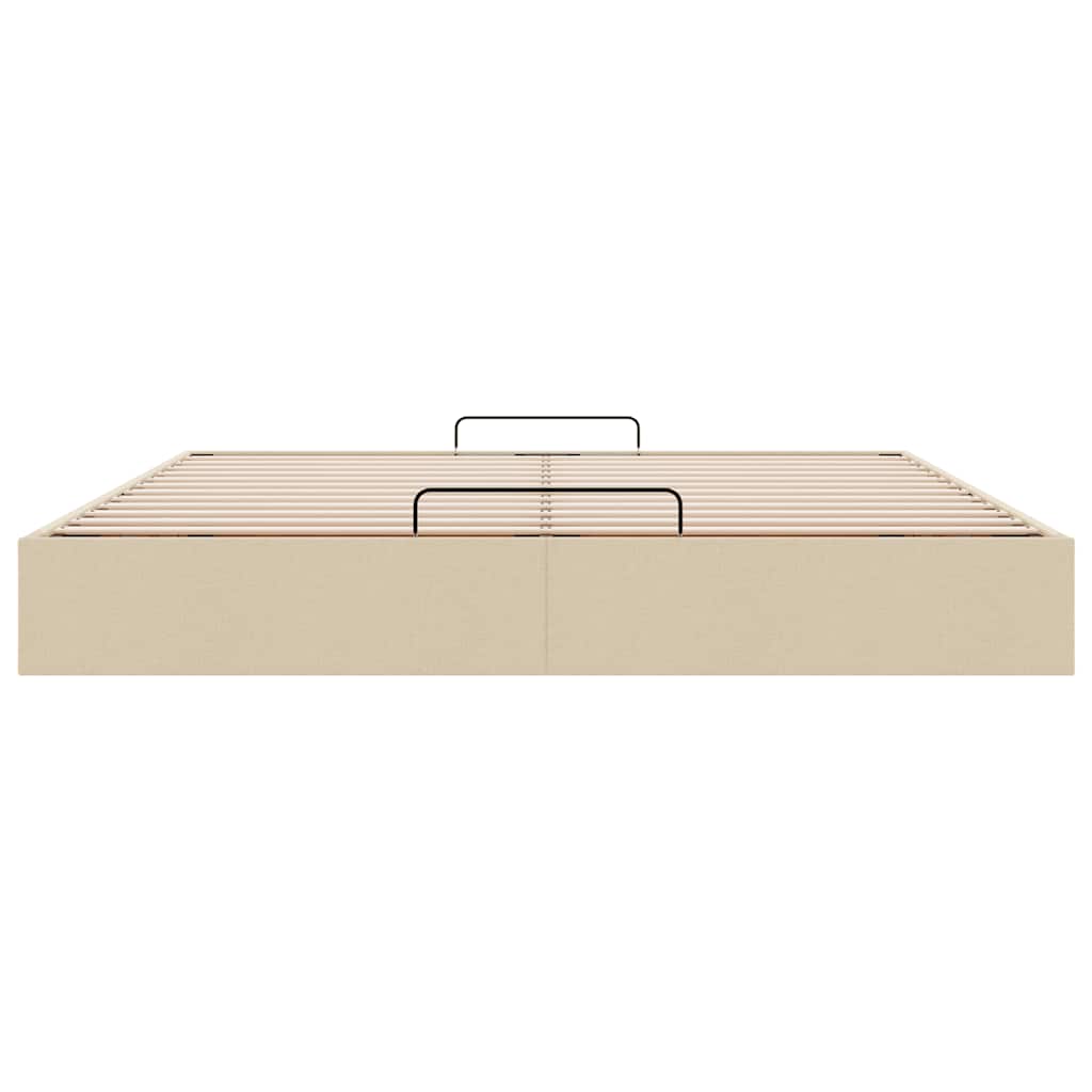 osmannisk sengeramme uden madras 180x200 cm stof cremefarvet