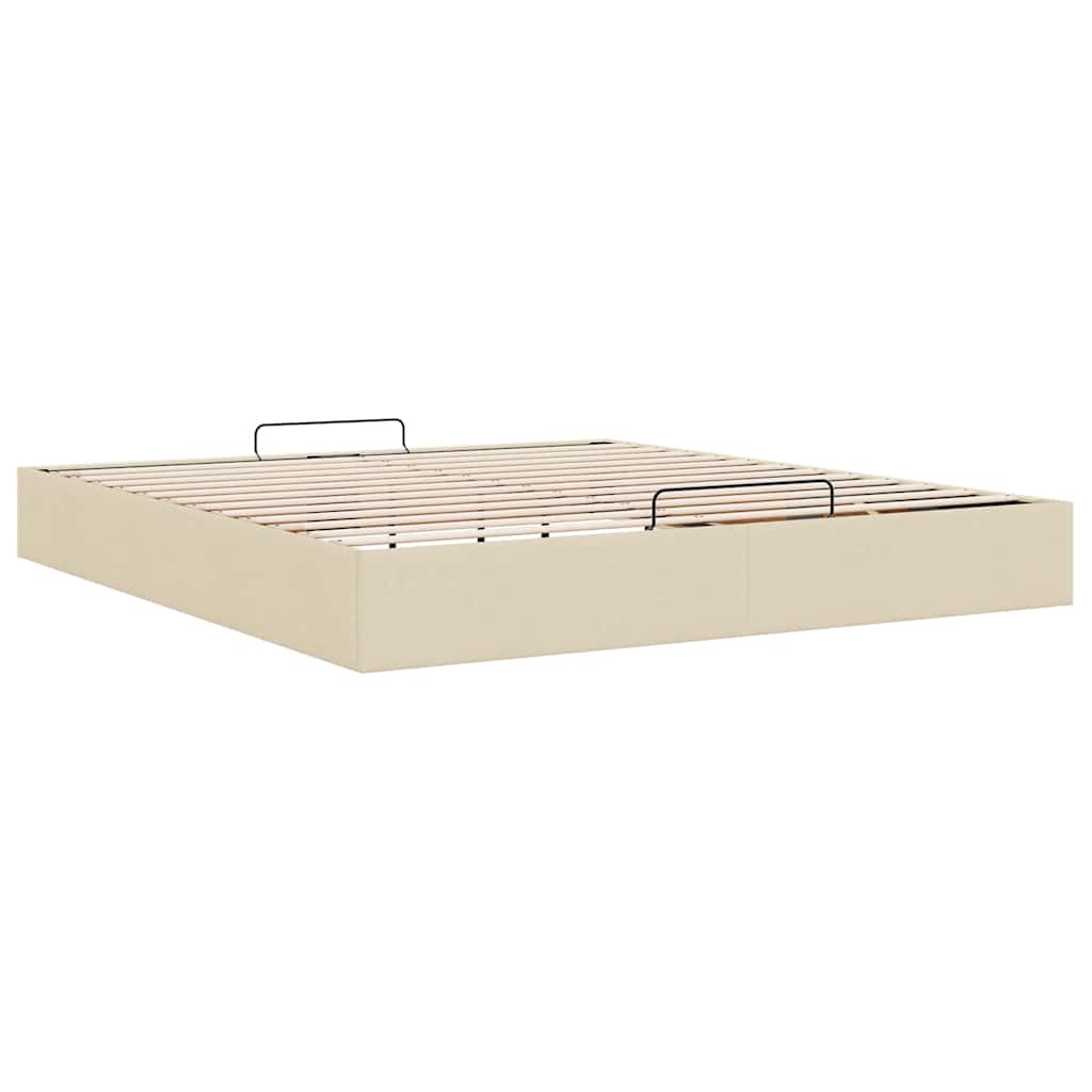 osmannisk sengeramme uden madras 180x200 cm stof cremefarvet