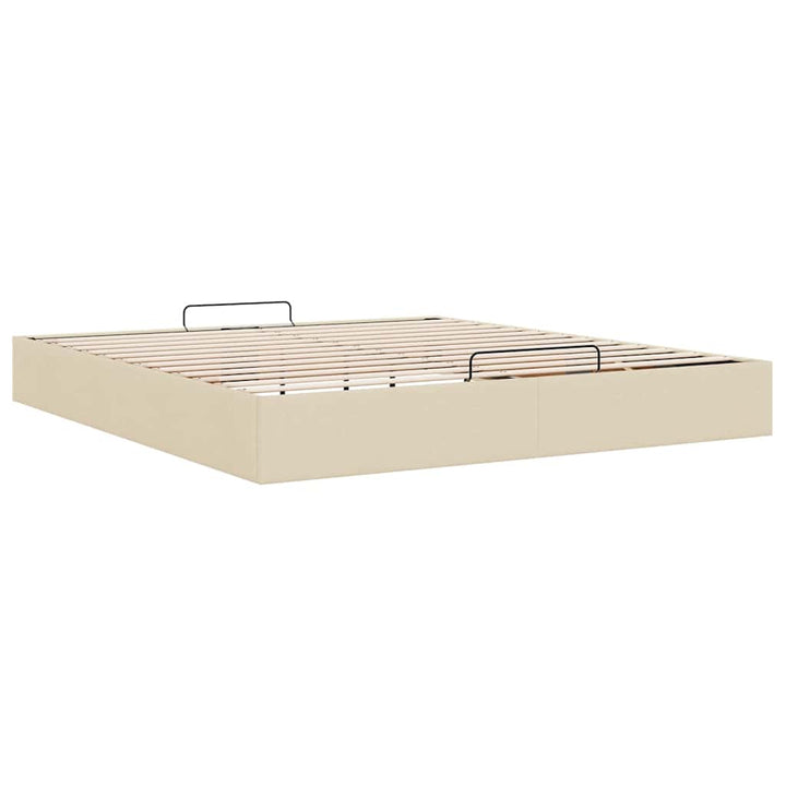 osmannisk sengeramme uden madras 180x200 cm stof cremefarvet