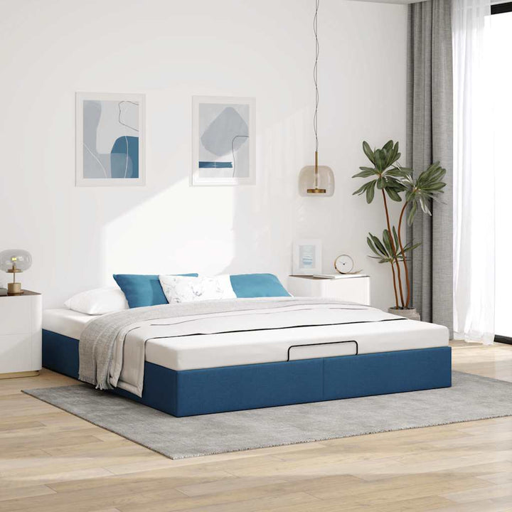 osmannisk sengeramme uden madras 180x200 cm stof blå