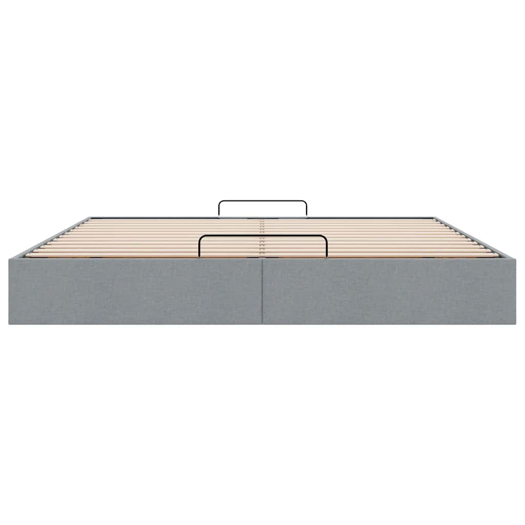 osmannisk sengeramme uden madras 200x200 cm stof lysegrå