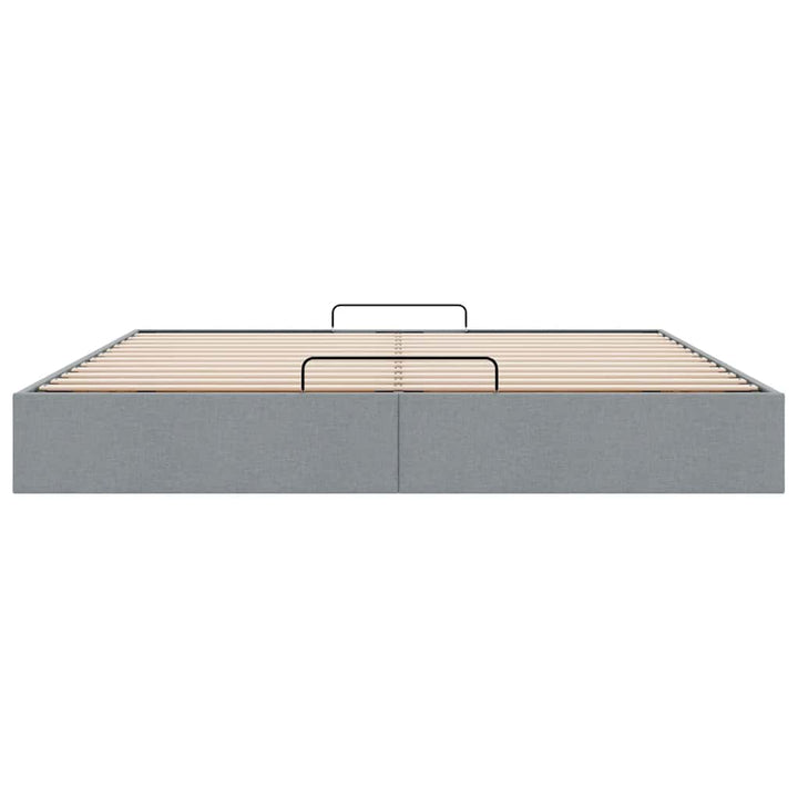 osmannisk sengeramme uden madras 200x200 cm stof lysegrå