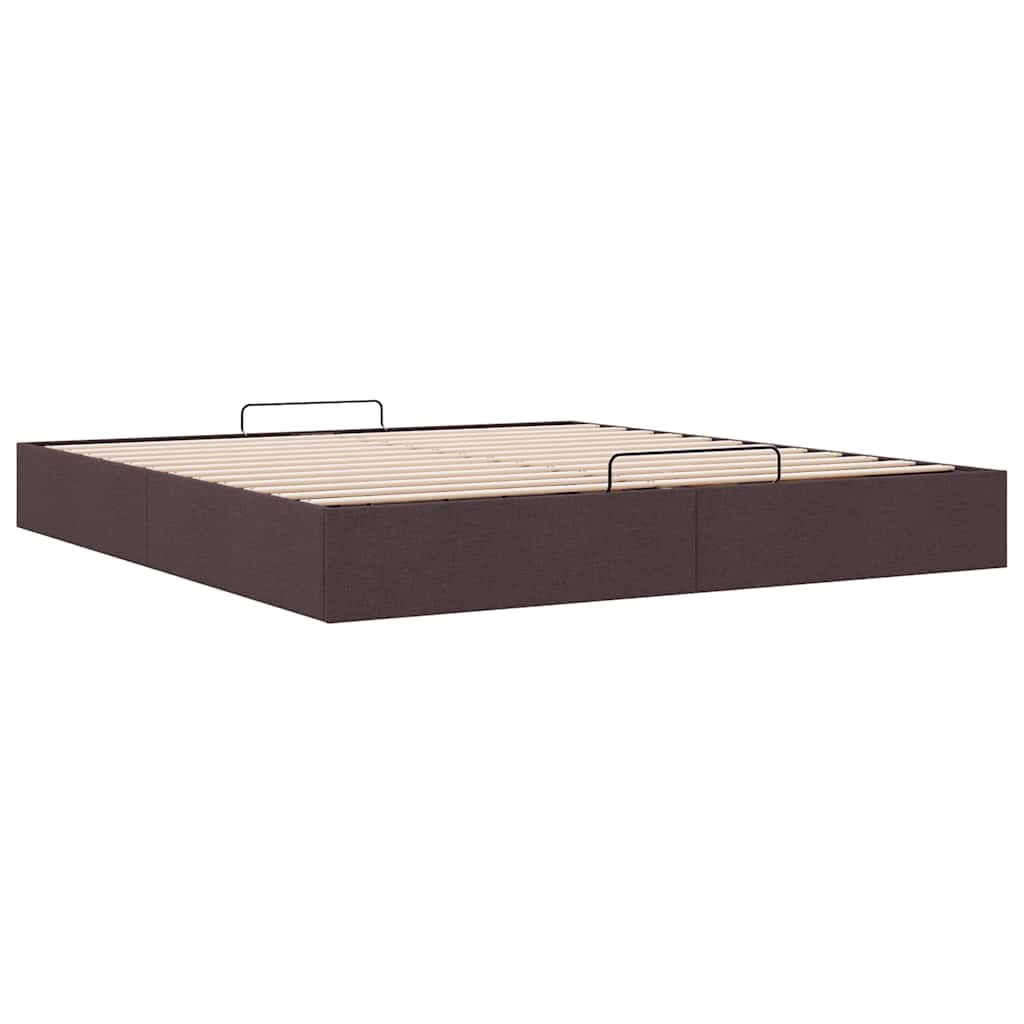 osmannisk sengeramme uden madras 200x200 cm stof mørkebrun