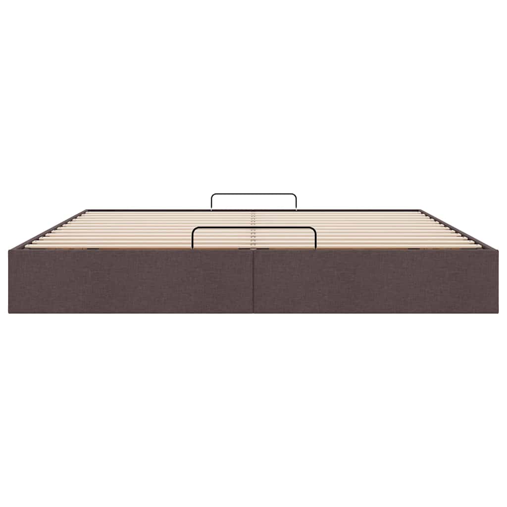 osmannisk sengeramme uden madras 200x200 cm stof mørkebrun