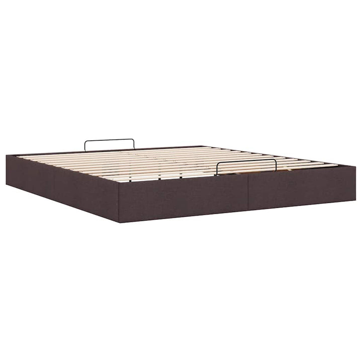 osmannisk sengeramme uden madras 200x200 cm stof mørkebrun