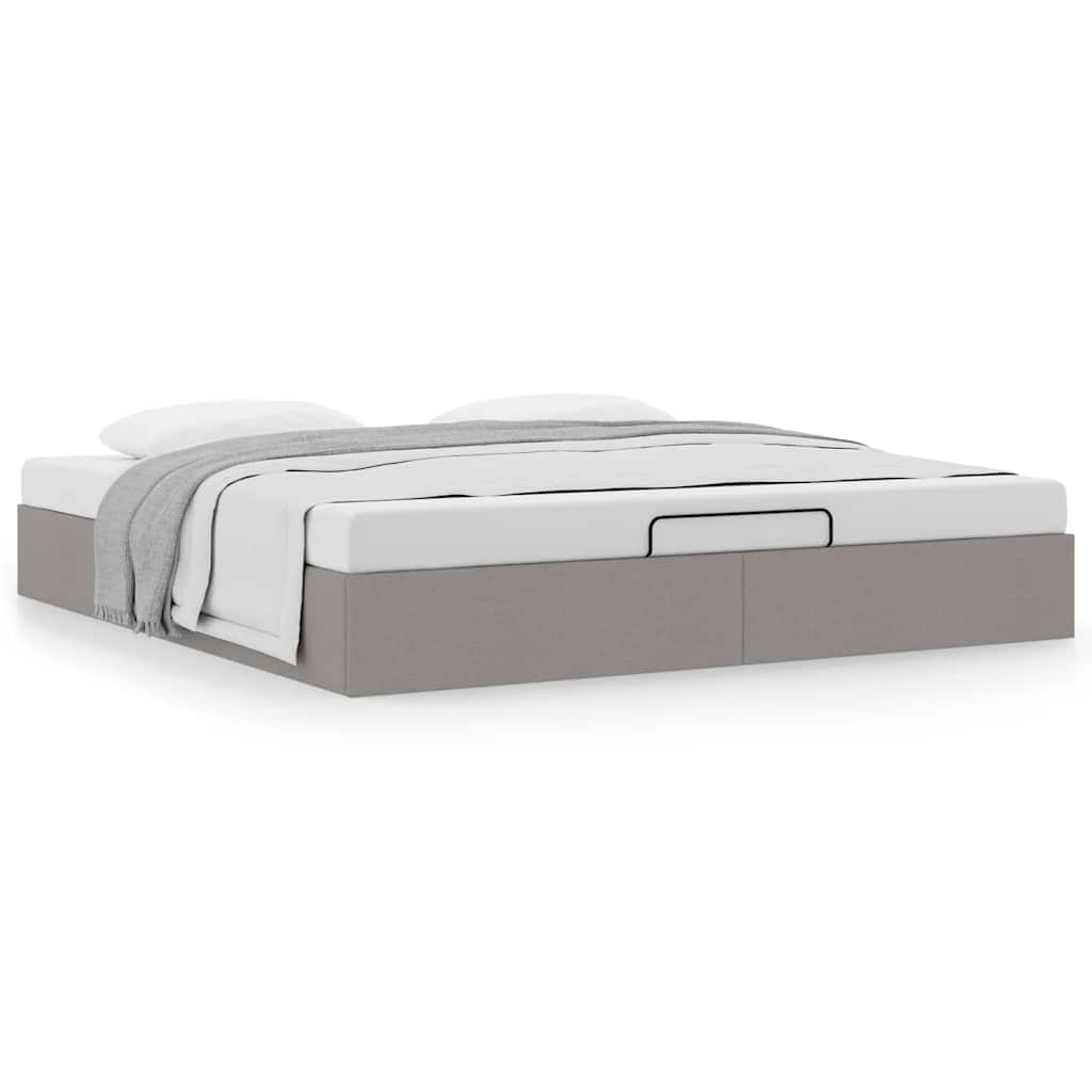osmannisk sengeramme uden madras 200x200 cm stof gråbrun
