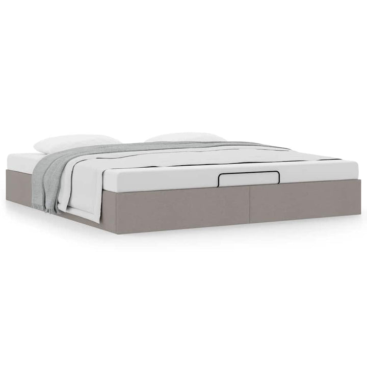 osmannisk sengeramme uden madras 200x200 cm stof gråbrun