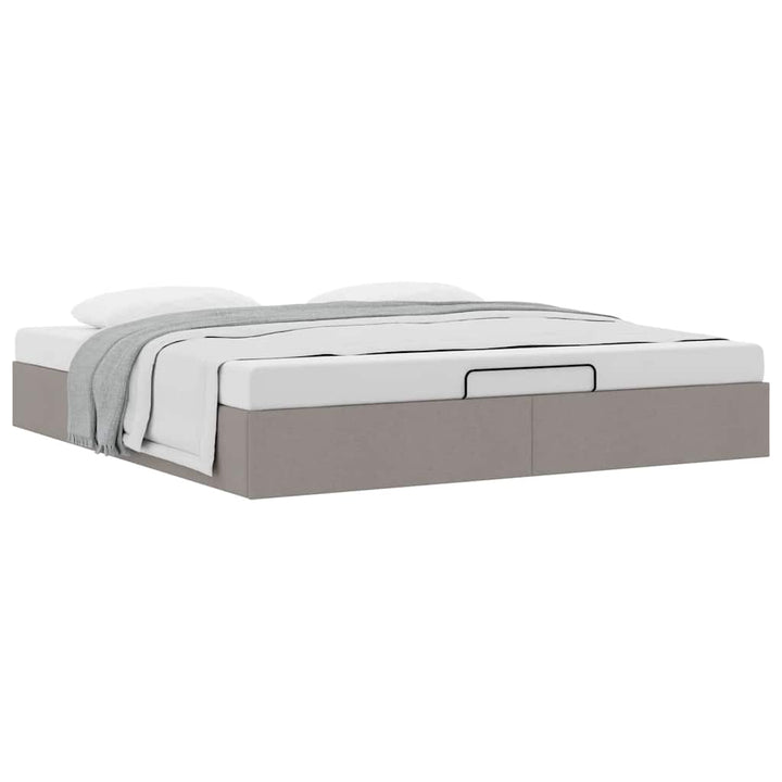 osmannisk sengeramme uden madras 200x200 cm stof gråbrun