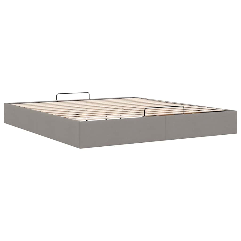 osmannisk sengeramme uden madras 200x200 cm stof gråbrun
