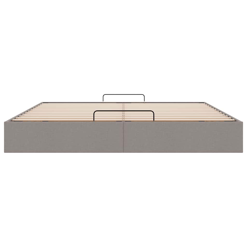 osmannisk sengeramme uden madras 200x200 cm stof gråbrun