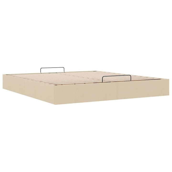 osmannisk sengeramme uden madras 200x200 cm stof cremefarvet