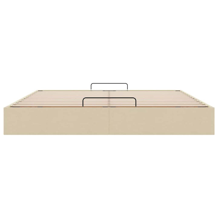 osmannisk sengeramme uden madras 200x200 cm stof cremefarvet