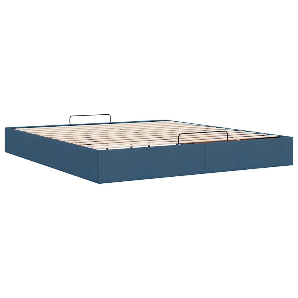 osmannisk sengeramme uden madras 200x200 cm stof blå