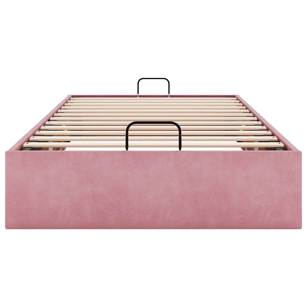 osmannisk sengeramme uden madras 80x200 cm fløjl lyserød