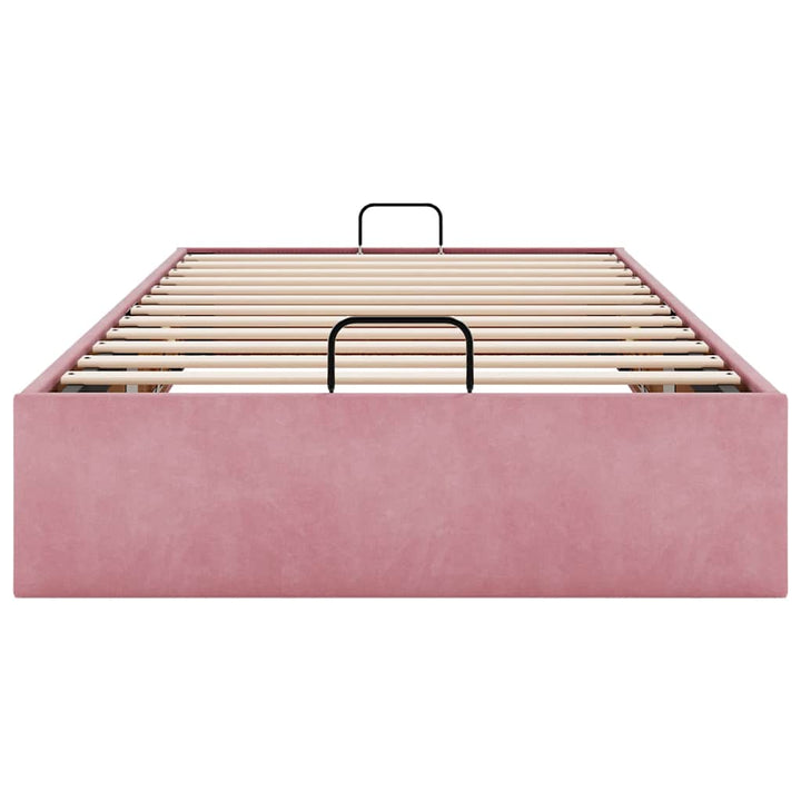 osmannisk sengeramme uden madras 80x200 cm fløjl lyserød
