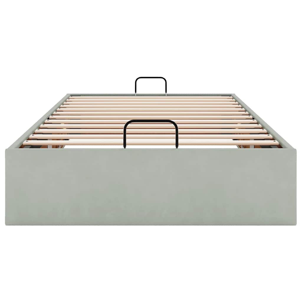 osmannisk sengeramme uden madras 90x190 cm fløjl lysegrå