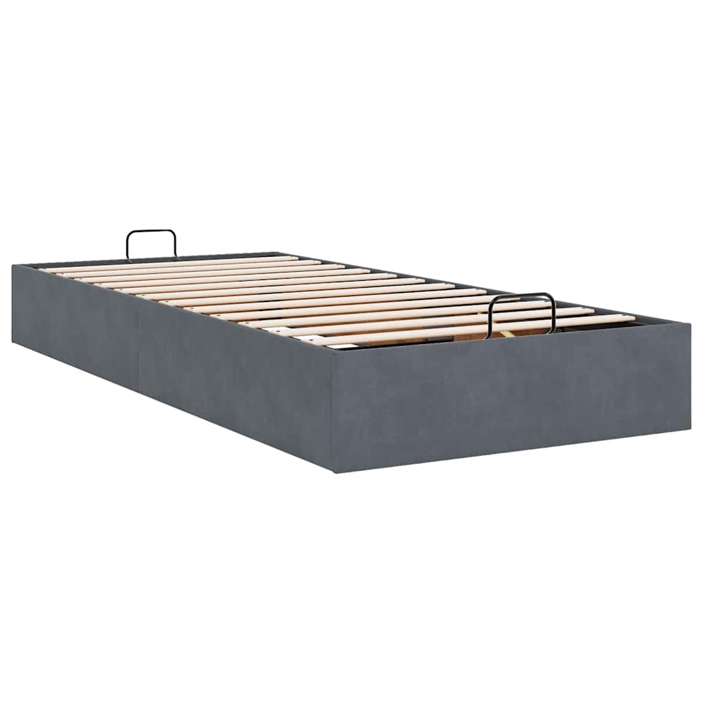 osmannisk sengeramme uden madras 90x190 cm fløjl mørkegrå