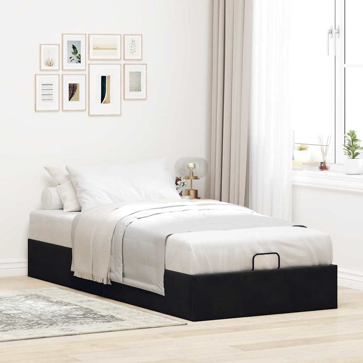 osmannisk sengeramme uden madras 90x190 cm fløjl sort