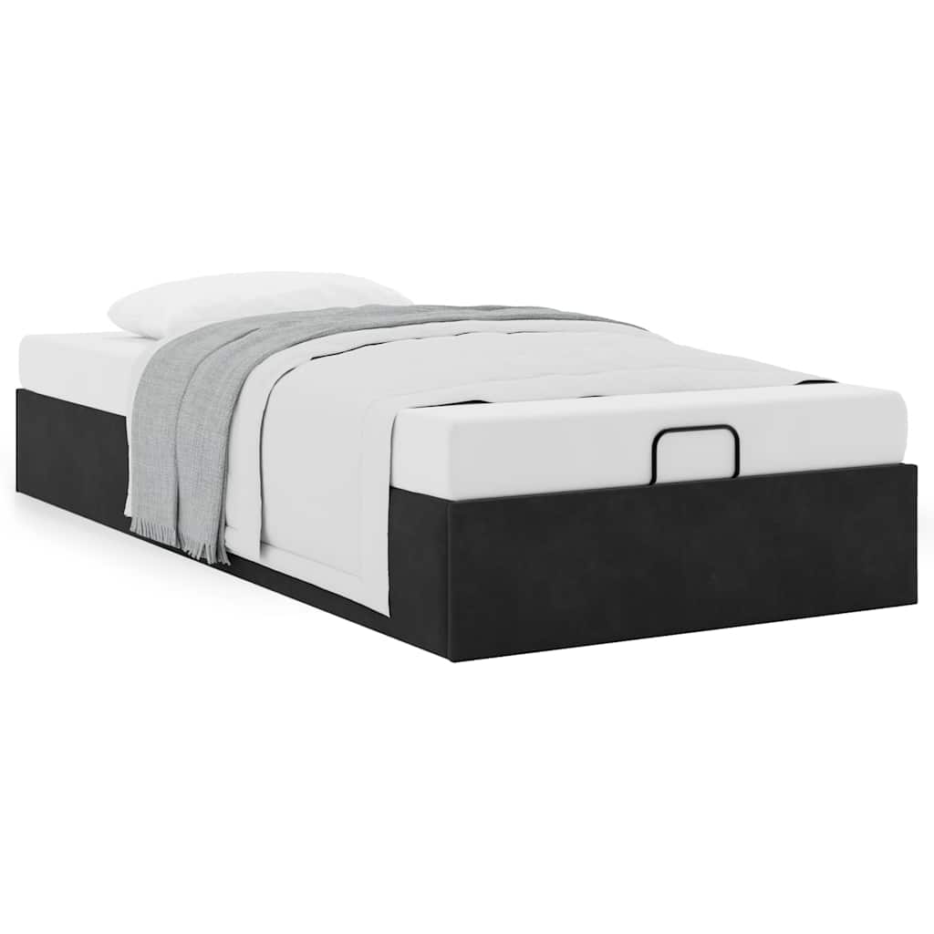 osmannisk sengeramme uden madras 90x190 cm fløjl sort