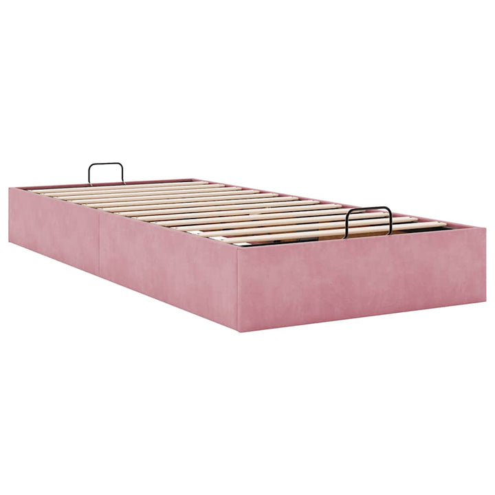 osmannisk sengeramme uden madras 90x190 cm fløjl lyserød