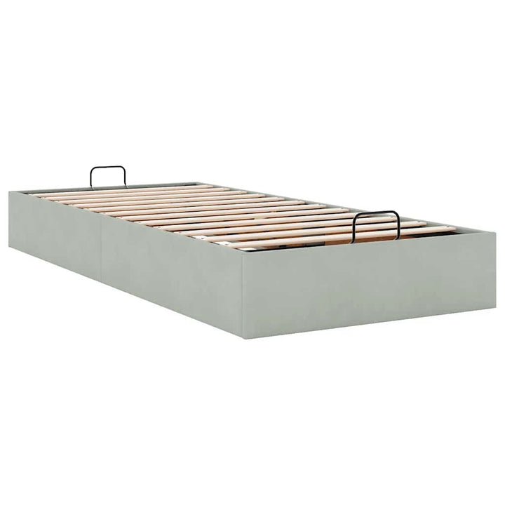 osmannisk sengeramme uden madras 90x200 cm fløjl lysegrå