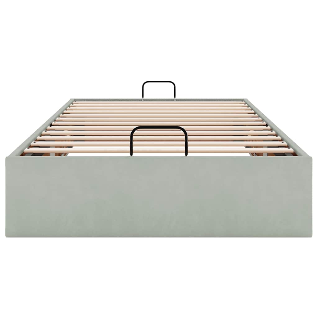 osmannisk sengeramme uden madras 90x200 cm fløjl lysegrå