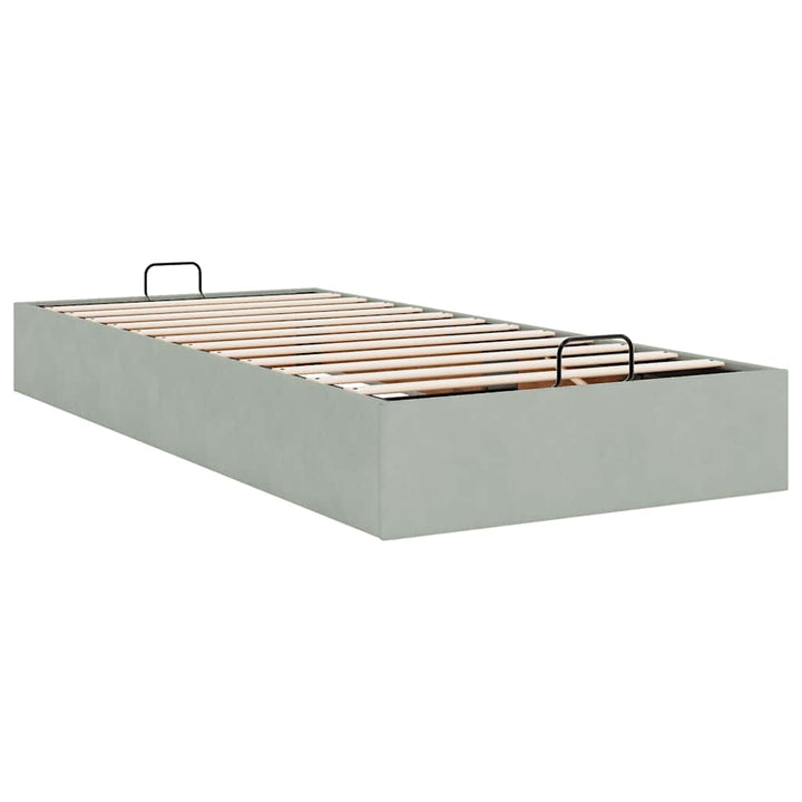 osmannisk sengeramme uden madras 90x200 cm fløjl lysegrå