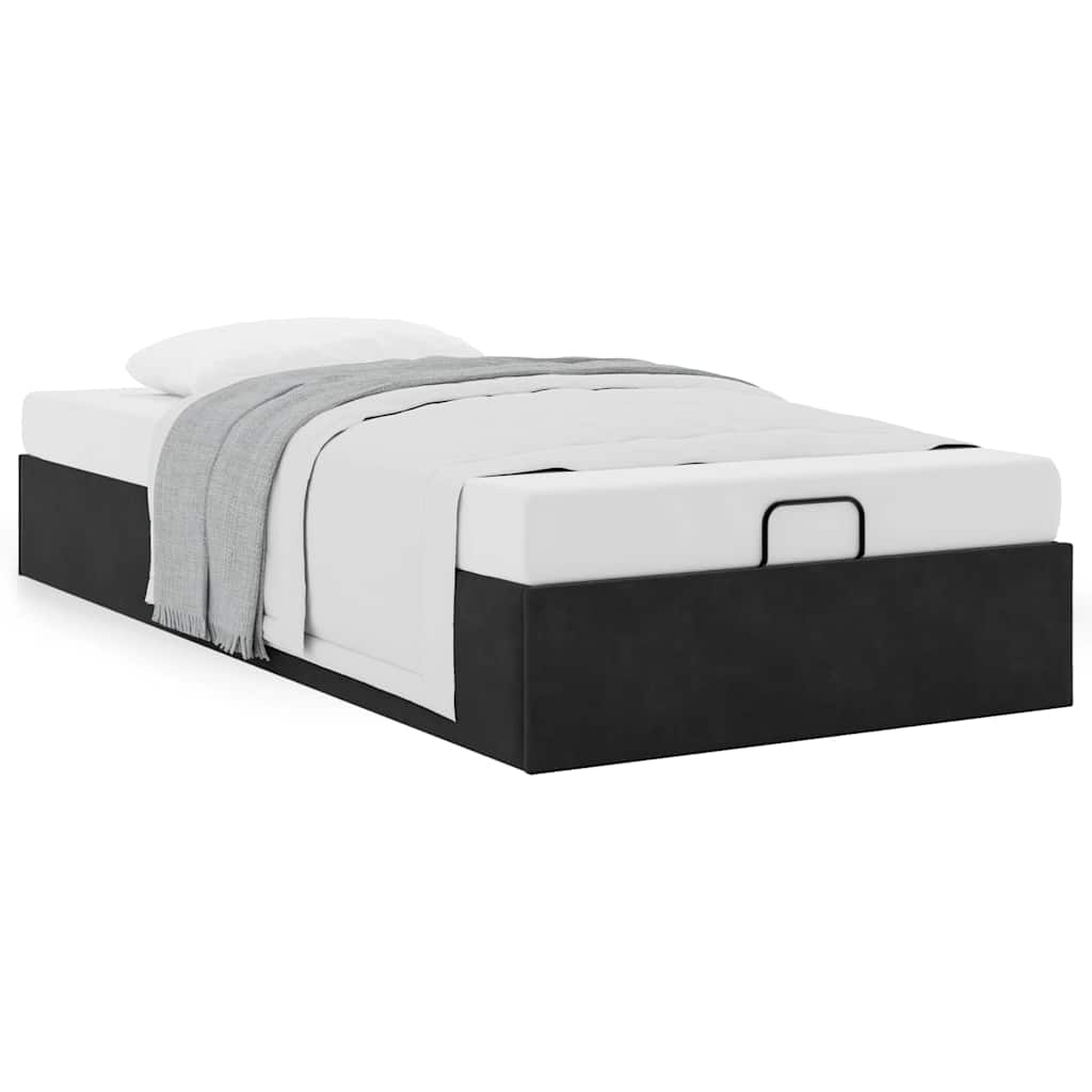 osmannisk sengeramme uden madras 90x200 cm fløjl sort