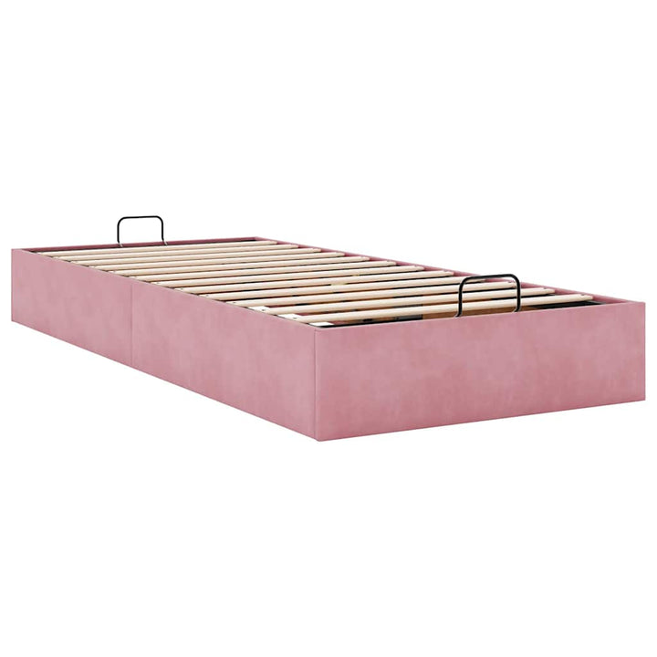 osmannisk sengeramme uden madras 90x200 cm fløjl lyserød