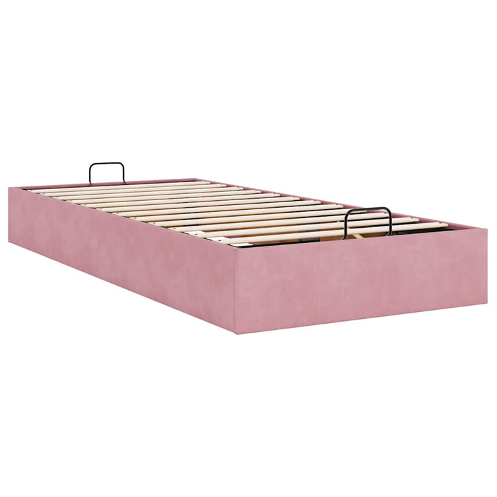 osmannisk sengeramme uden madras 90x200 cm fløjl lyserød