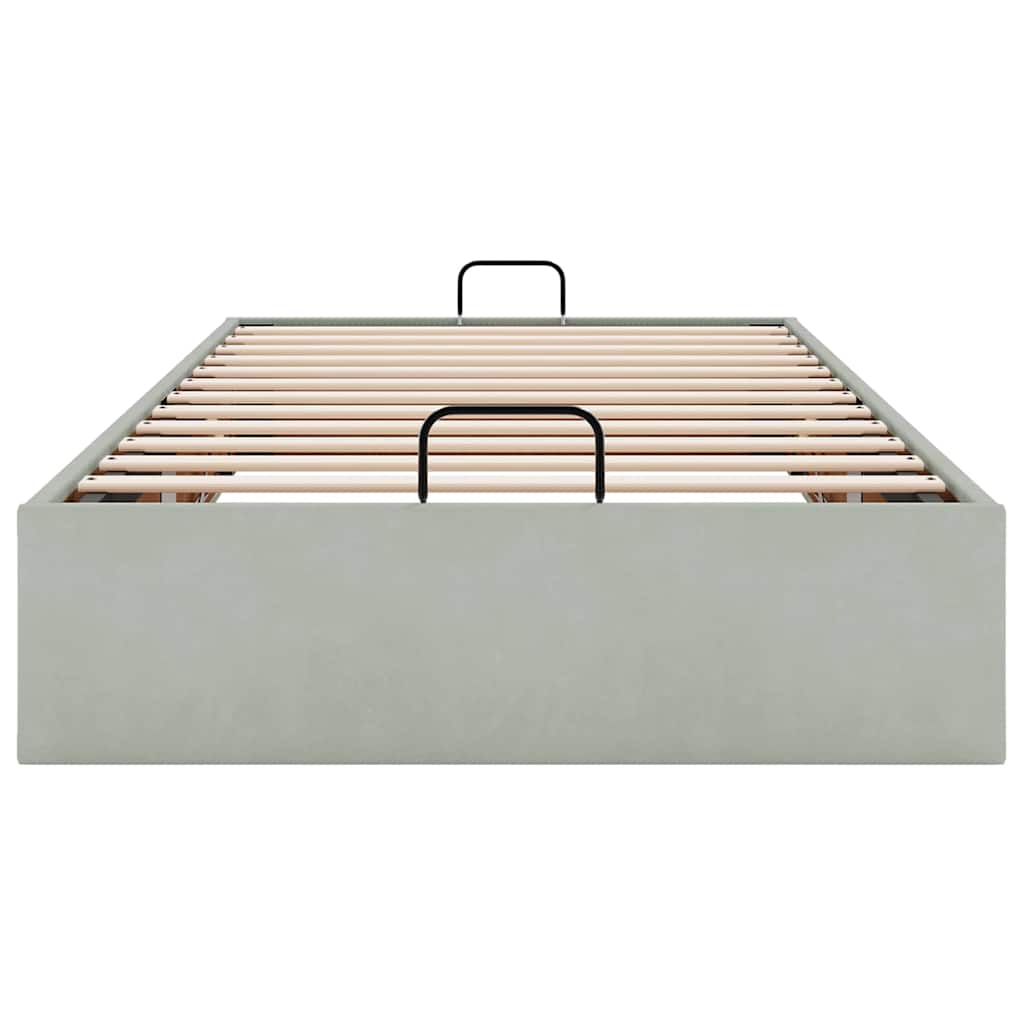osmannisk sengeramme uden madras 100x200 cm fløjl lysegrå