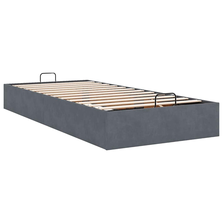 osmannisk sengeramme uden madras 100x200 cm fløjl mørkegrå