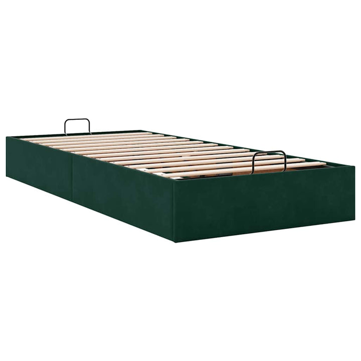 osmannisk sengeramme uden madras 100x200 cm fløjl mørkegrøn