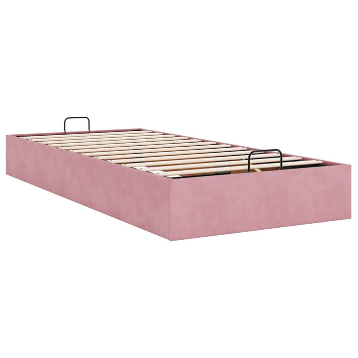 osmannisk sengeramme uden madras 100x200 cm fløjl lyserød