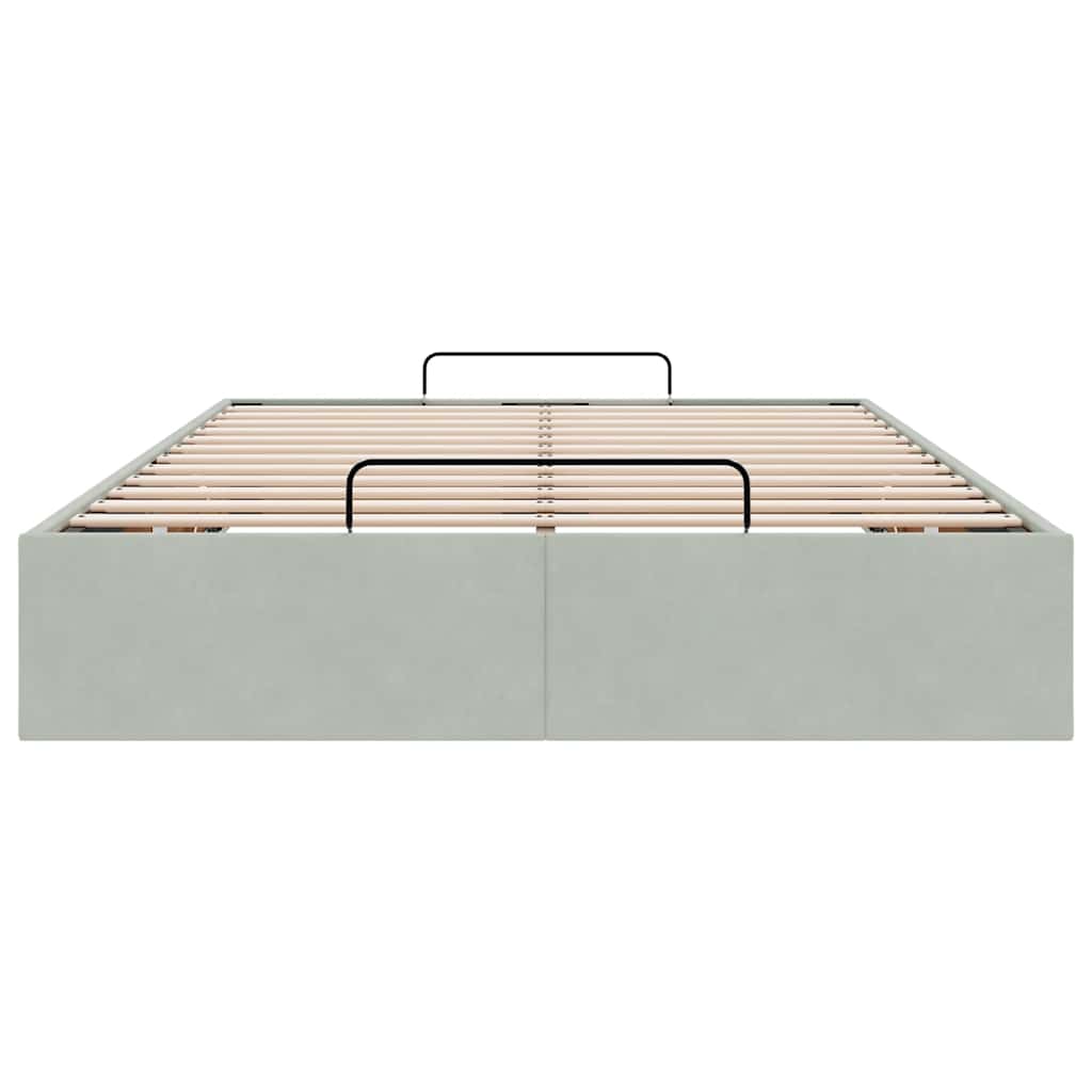 osmannisk sengeramme uden madras 120x190 cm fløjl lysegrå
