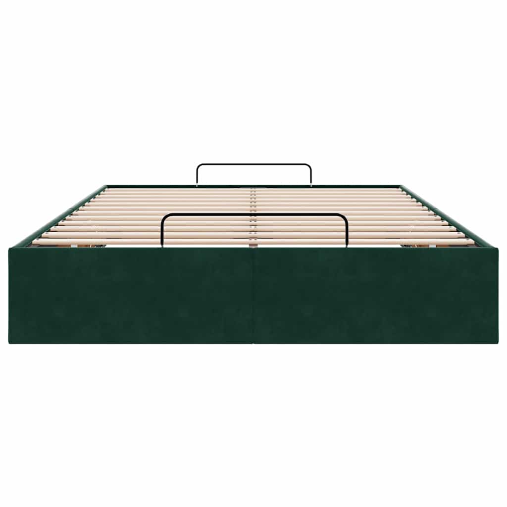 osmannisk sengeramme uden madras 120x190 cm fløjl mørkegrøn