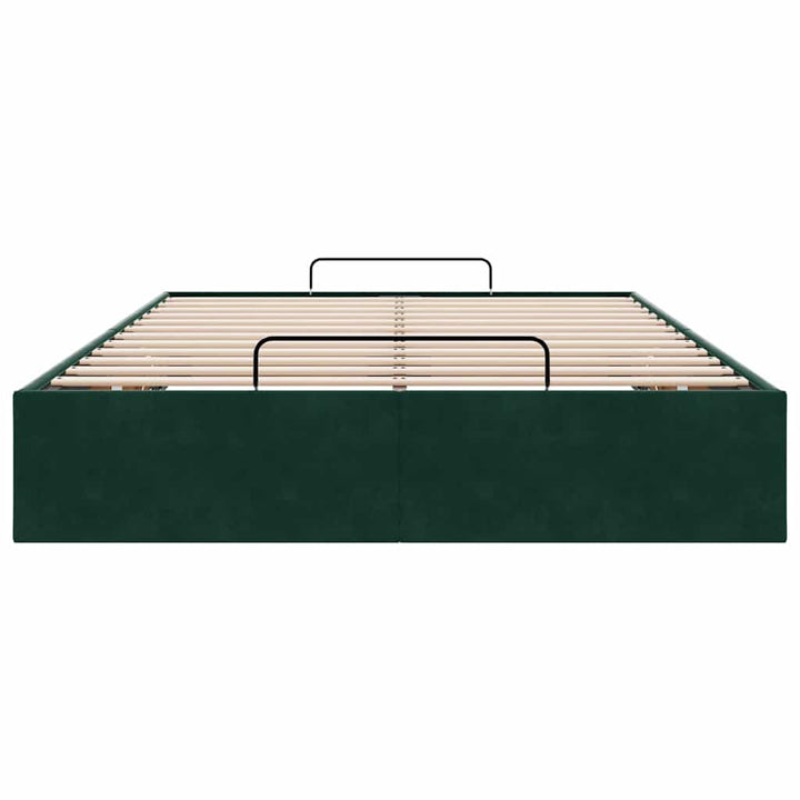 osmannisk sengeramme uden madras 120x190 cm fløjl mørkegrøn