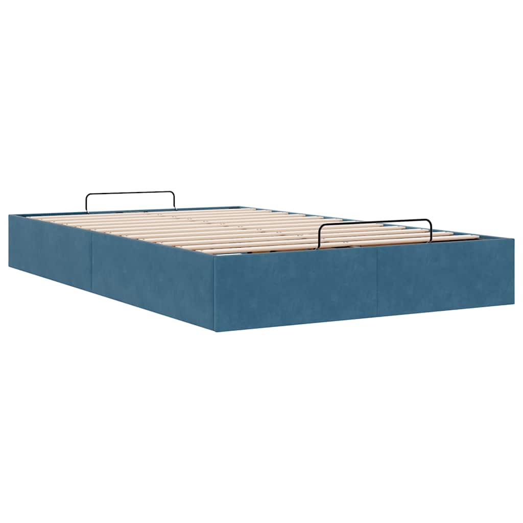 osmannisk sengeramme uden madras 120x190 cm fløjl mørkeblå