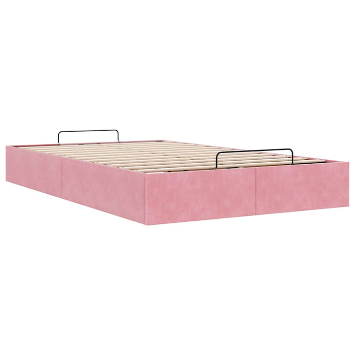 osmannisk sengeramme uden madras 120x190 cm fløjl lyserød