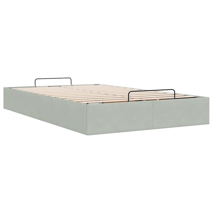 osmannisk sengeramme uden madras 120x200 cm fløjl lysegrå
