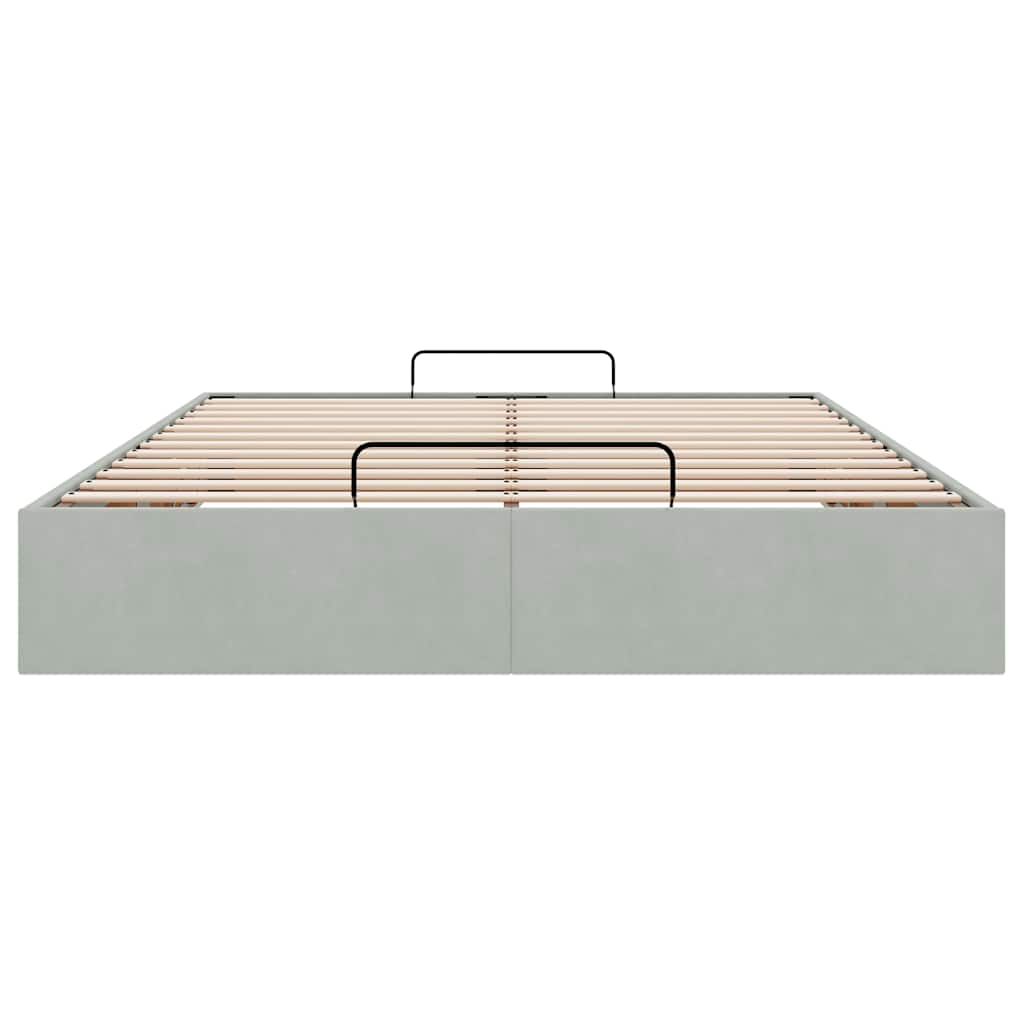 osmannisk sengeramme uden madras 140x190 cm fløjl lysegrå