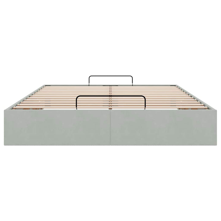 osmannisk sengeramme uden madras 140x190 cm fløjl lysegrå
