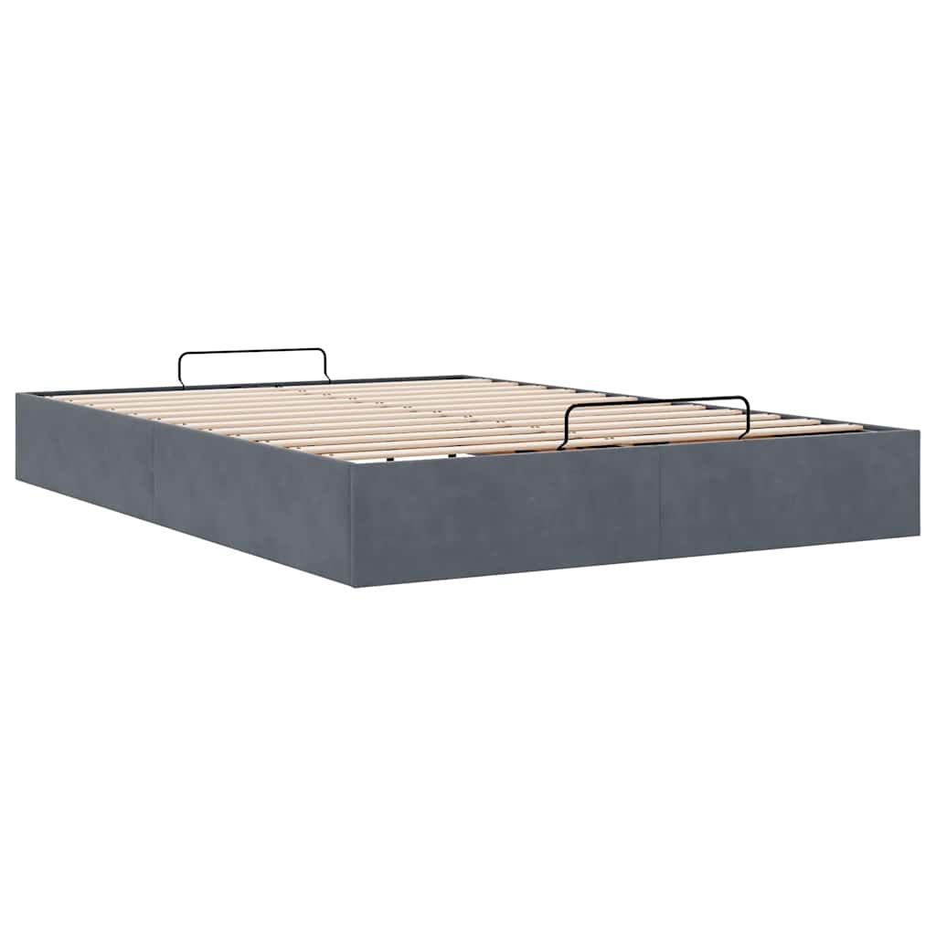 osmannisk sengeramme uden madras 140x190 cm fløjl mørkegrå