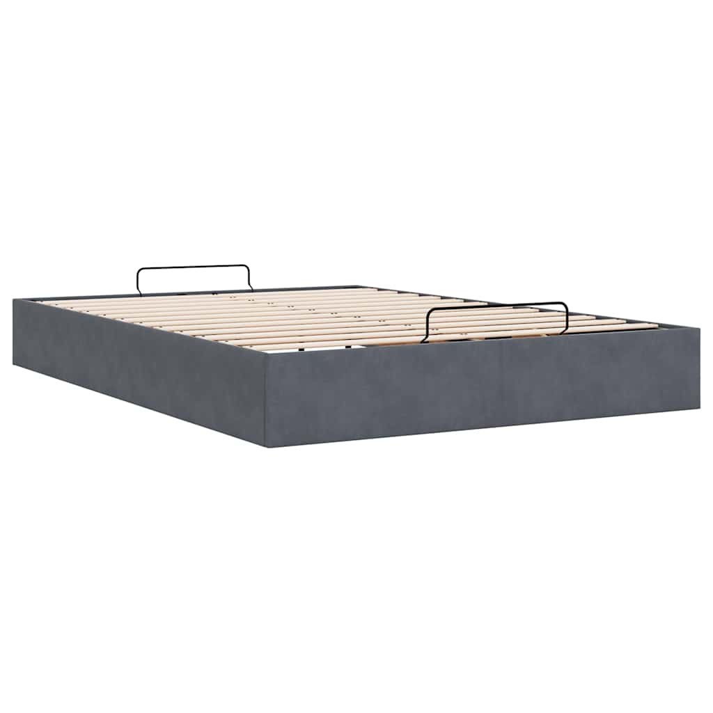 osmannisk sengeramme uden madras 140x190 cm fløjl mørkegrå