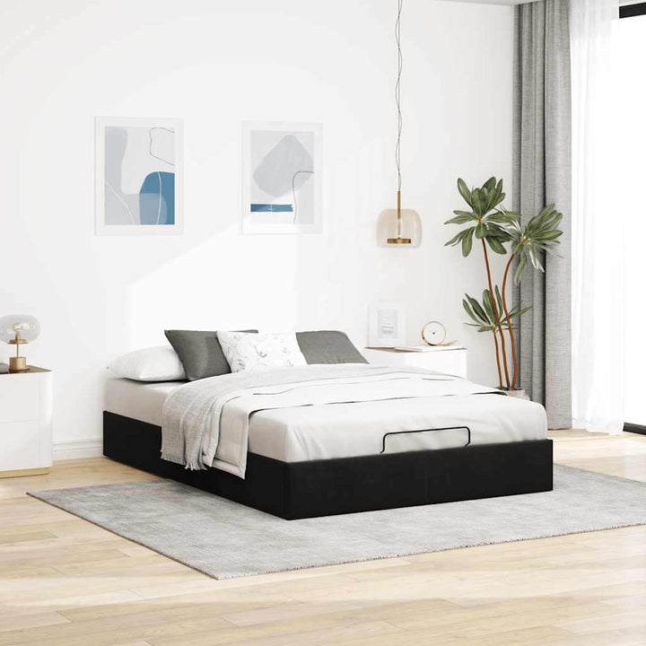 osmannisk sengeramme uden madras 140x190 cm fløjl sort